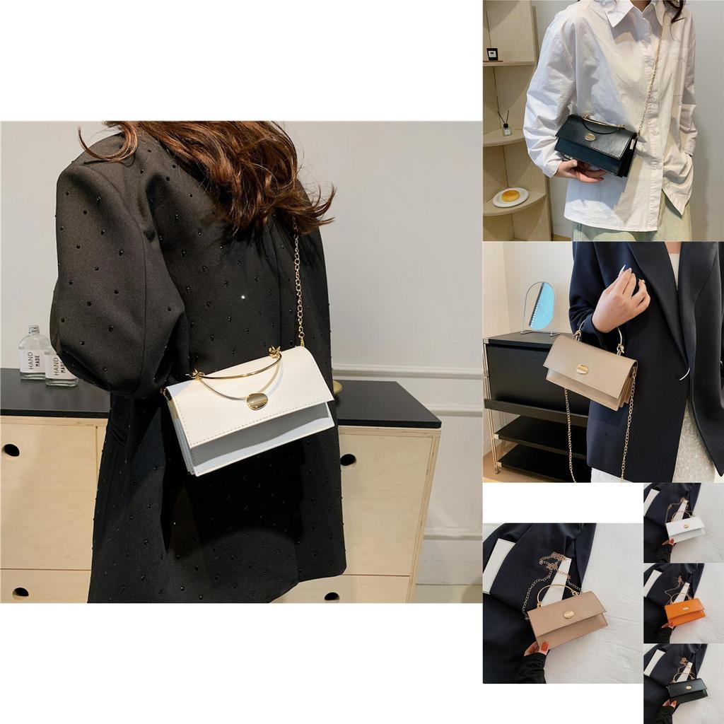 Fashionable Street Style Pu Leather Chain Shoulder Bag Beautiful Square Crossbody Bag