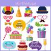 Birthday Accessories Happy With Humorous Paper Props For Family Kids Parties