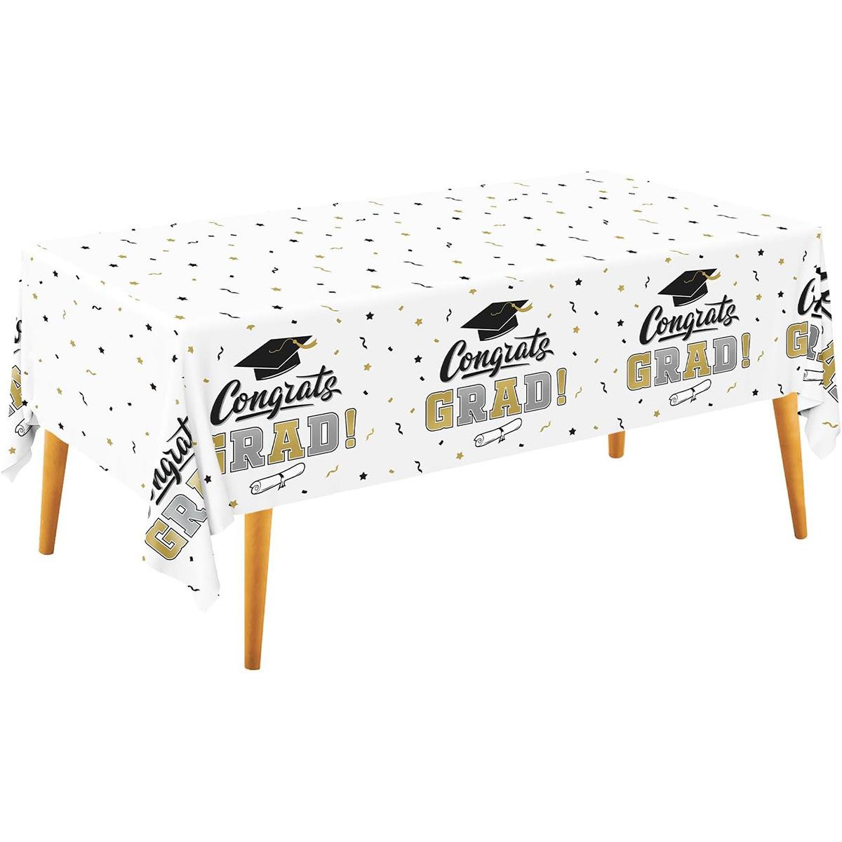 

152*218cm High-quality Linen Graduation Tablecloth, -wrinkle Tablecloth, Suitable For Use In Graduation Ceremonies And Party Supplies. Party Supplies білий