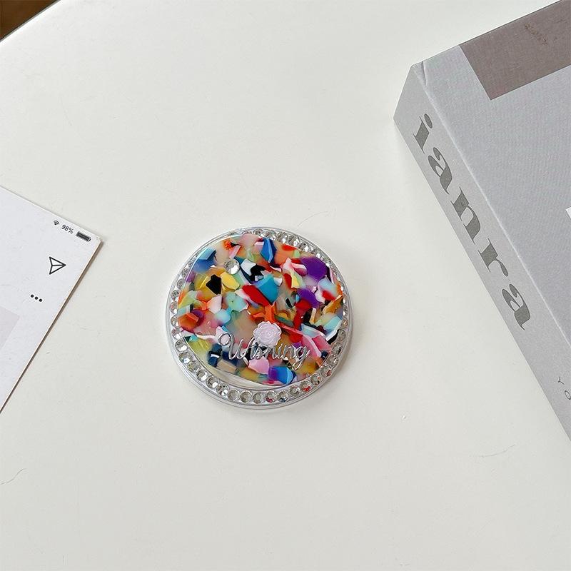 Rhinestone Flower Rendering Contrasting Color Mobile Phone Airbag Bracket Telescopic Magnetic Suction Portable Company Team Building Gift