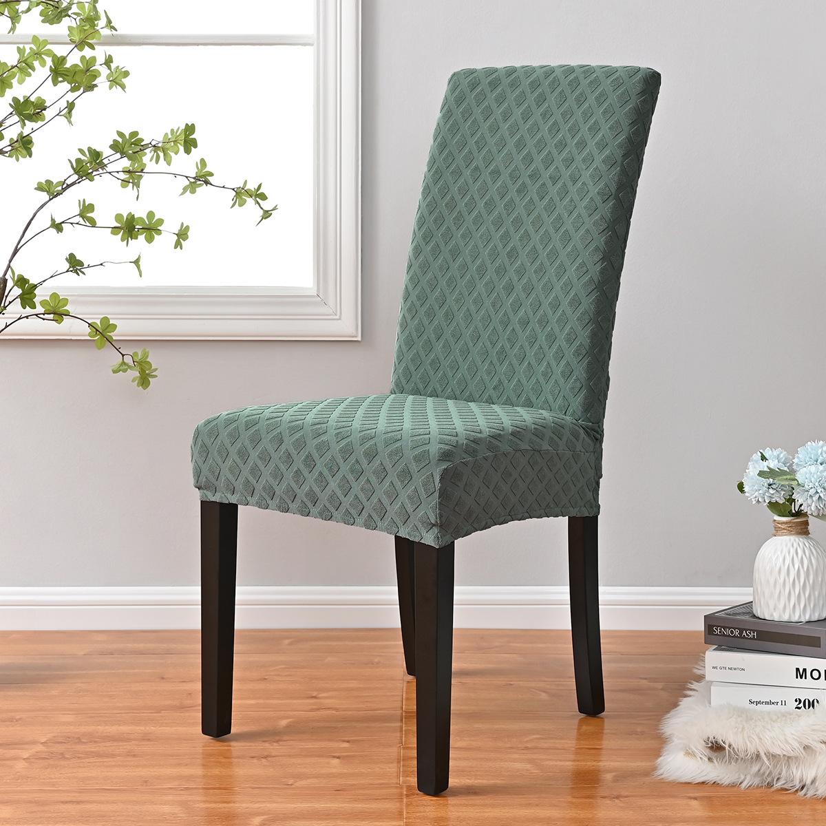 

Вязаный утолщенный эластичный чехол на стул с бриллиантами, который можно стирать для чехлов для дома и ресторана зелёный