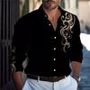 Long sleeved men's Hawaiian shirt beach social 2024 lining high-end men's shirt 3D printed shirt black and white opposition clas