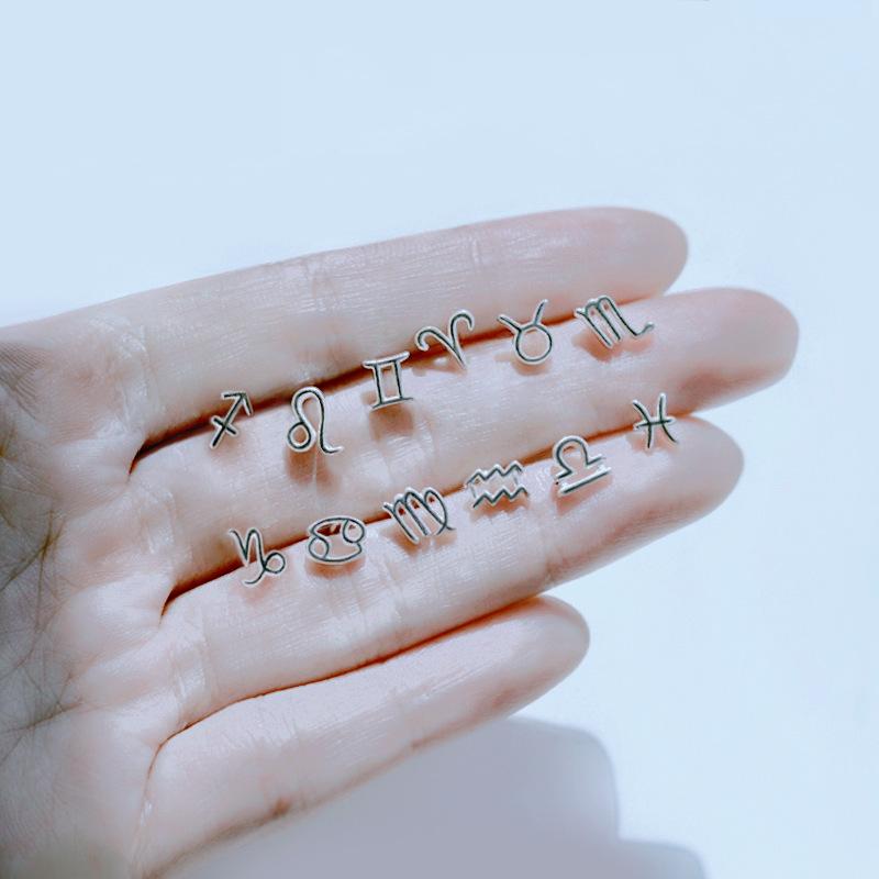 

Серьги-пусеты из стерлингового серебра 925 пробы с покрытием из белого золота «Двенадцать созвездий» — Универсальный женский ювелирный подарок 925 Sterling Silver