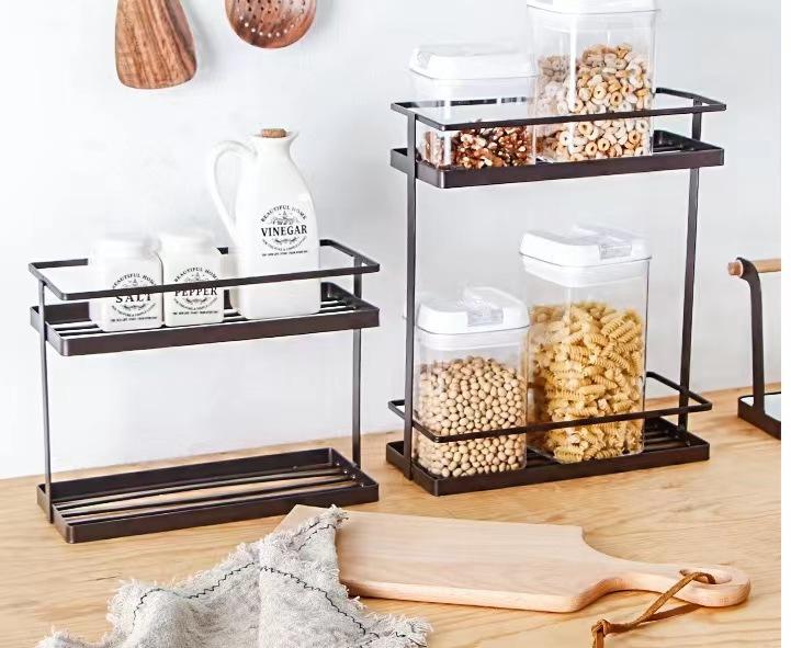 Kitchen Seasoning Storage Rack Multi-functional Perforated Floor Layered Storage Rack Seasoning Storage Rack