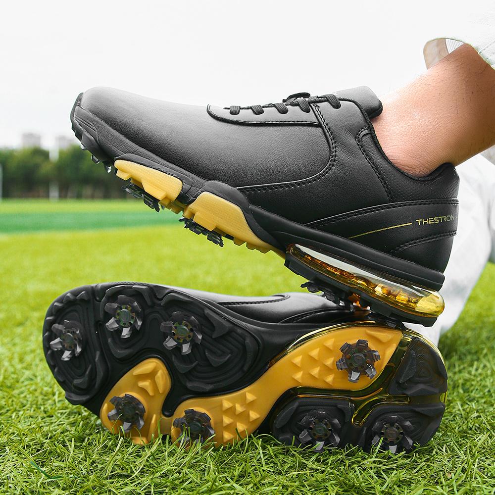 Professional Golf Shoes With Nails Men Outdoor Non-slip Men's Golfing Spikes Leather Waterproof Air Cushion Sports Shoes For Men
