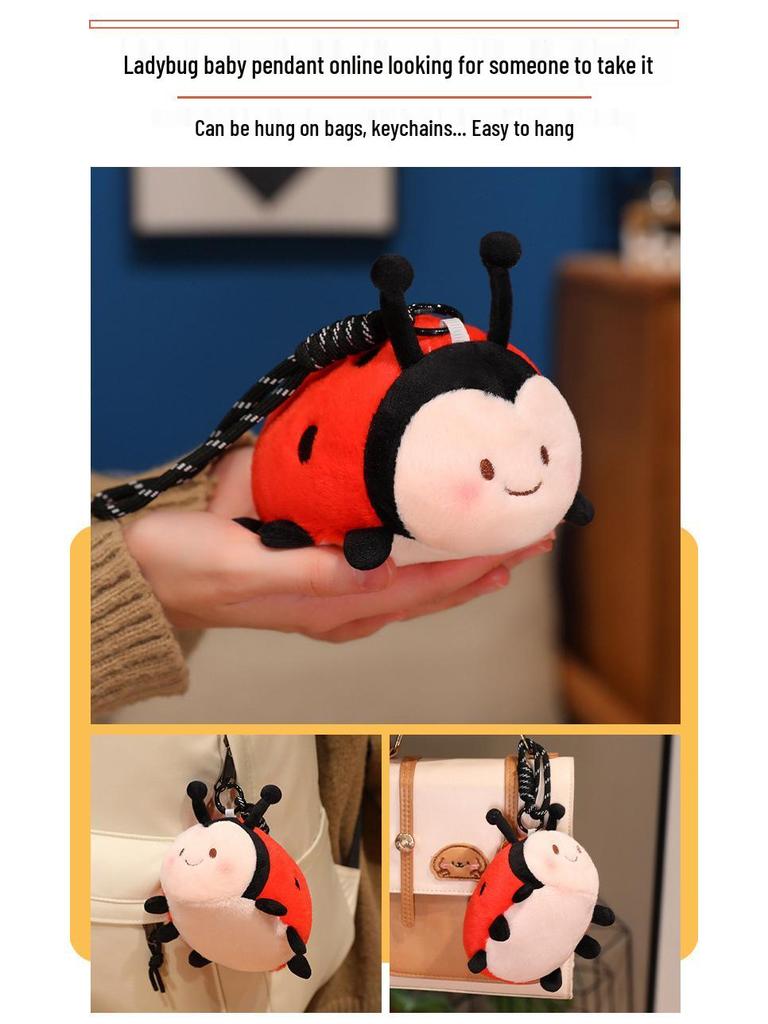 Ladybug Baby Doll Plush Backpack Pendant - Early Education Toy for Kindergarten Students
