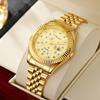 Men And Women Steel Belt Couple Gold Leisure Quartz Watch Diamond Calendar Business Watch Luminous Watch