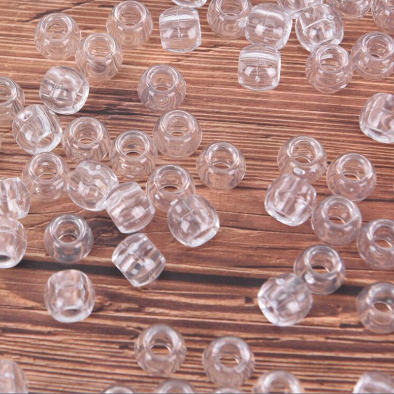 100X Przezroczysty Pierścień do dredów Koraliki do warkoczy Klipsy 6 mm Otwór