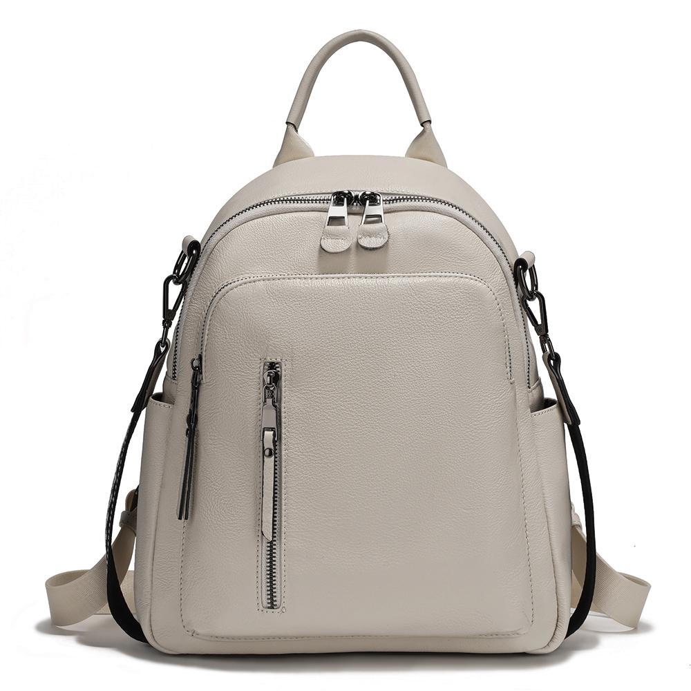 Zency 100% Genuine Leather Backpack For Women Large Capacity Travel Rucksack