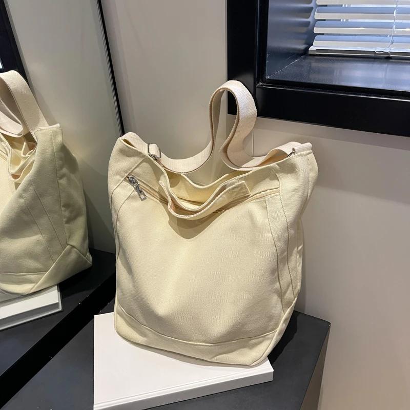 

Холщовая сумка через плечо, сумка для покупок, простая студенческая сумка через плечо для женщин, сумка-тоут бежевый