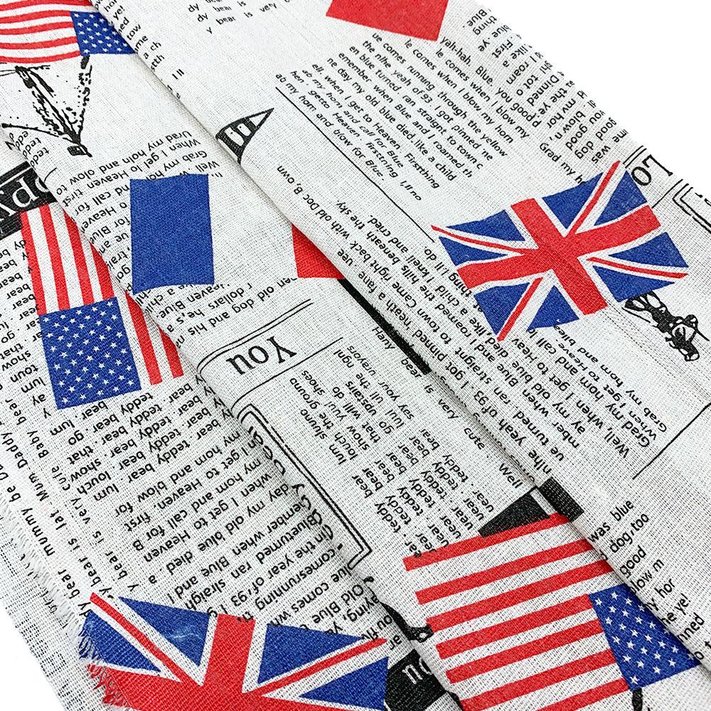 

45x150cm Newspaper Printed Fabric Quilting Cloth Cotton Linen For DIY Sewing Tablecloth Cushion Placemat Storage Bag Materials 45x150CM(17inx59in)