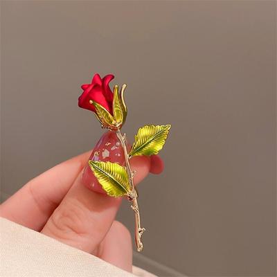 Beautiful Rose Flower Brooches Collection For Women Lady Elegant Flower Pin Summer Design Party Valentine Day Gift
