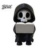 Sensenmann Statue Lese Figur 3D Gedruckte Mini Totenkopf Statue Vielseitige Schreibtischdekoration Niedliches Gotisches Skelett Ornament für Bücherregal,