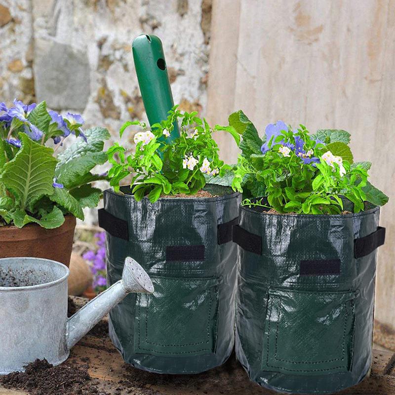 1Pc Potato Grow Bag Pe Vegetable Onion Planting Bag With Handle Thickened Garden Carrot Taro Peanut Growing Bag Waterproof