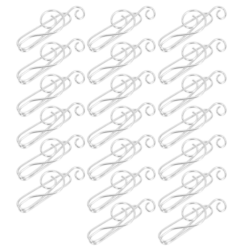 20 st Musikalisk Not Pappersklämma Musikpärm Form Kreativitet Modellering Metall Hantverksmaterial Silver