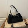 Pu-Schultertasche mit Leopardenmuster für Damen mit Gürteldekor für den täglichen Freizeitgebrauch