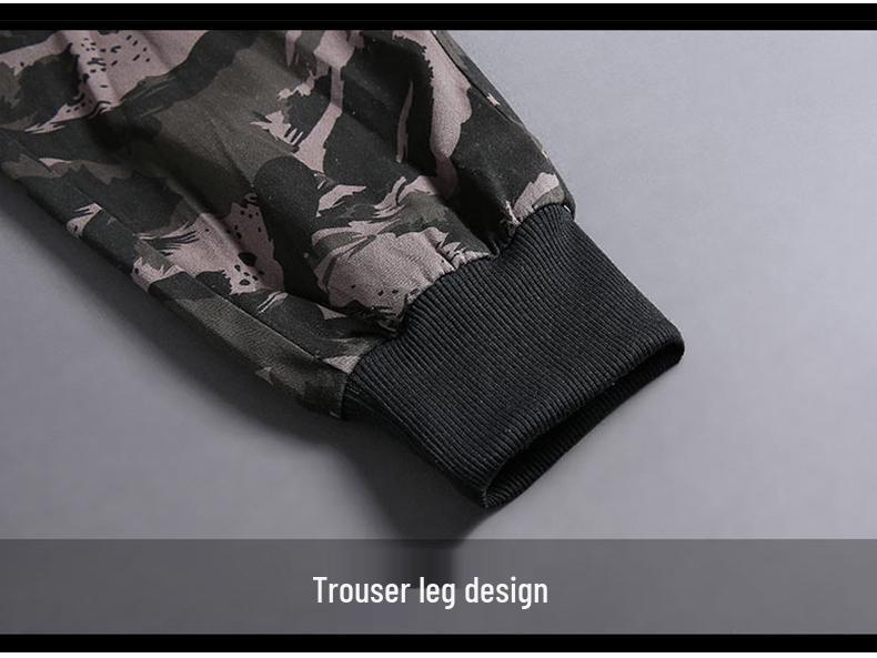 Men's Plus Size Camouflage Cargo Joggers - Streetwear Casual Loose Fit for Spring & Autumn