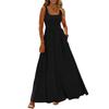 Damen Farbe Sommer Lässig Mode Ärmellos Lang Kleid