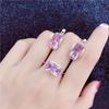 Russia 585 Purple Gold Amethyst Ring Luxury Temperament Color Gold Plated Rose Gold Live Design Ring