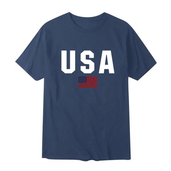 Herre T-skjorte Rund Hals Kort Erme Slim Fit T-skjorte USA Mønster Allsidig T-skjorte Topper Løping Fitness Topper Hverdagsbruk
