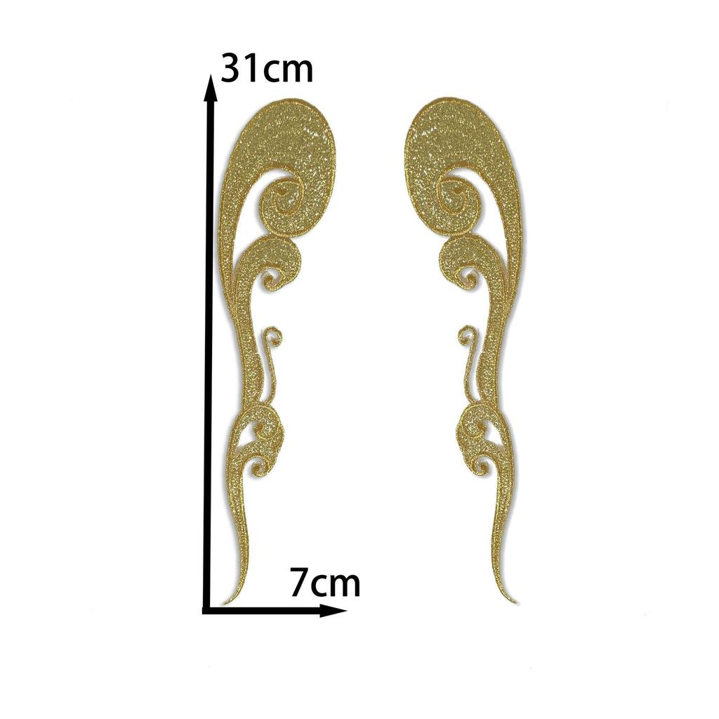 Gold And Silver Embroidery Pattern Cloth Sticker Stage Performance Clothing Opera National Ancient Style Clothing Accessories Diy Handmade Decal