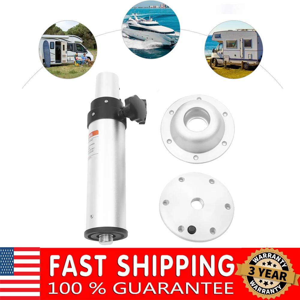 Pedestal Table Base, Adjustable Table Legs 16.9-29.1 inch, Table Pedestal Standfor Caravan,Marine Boat, Yacht(Silver)