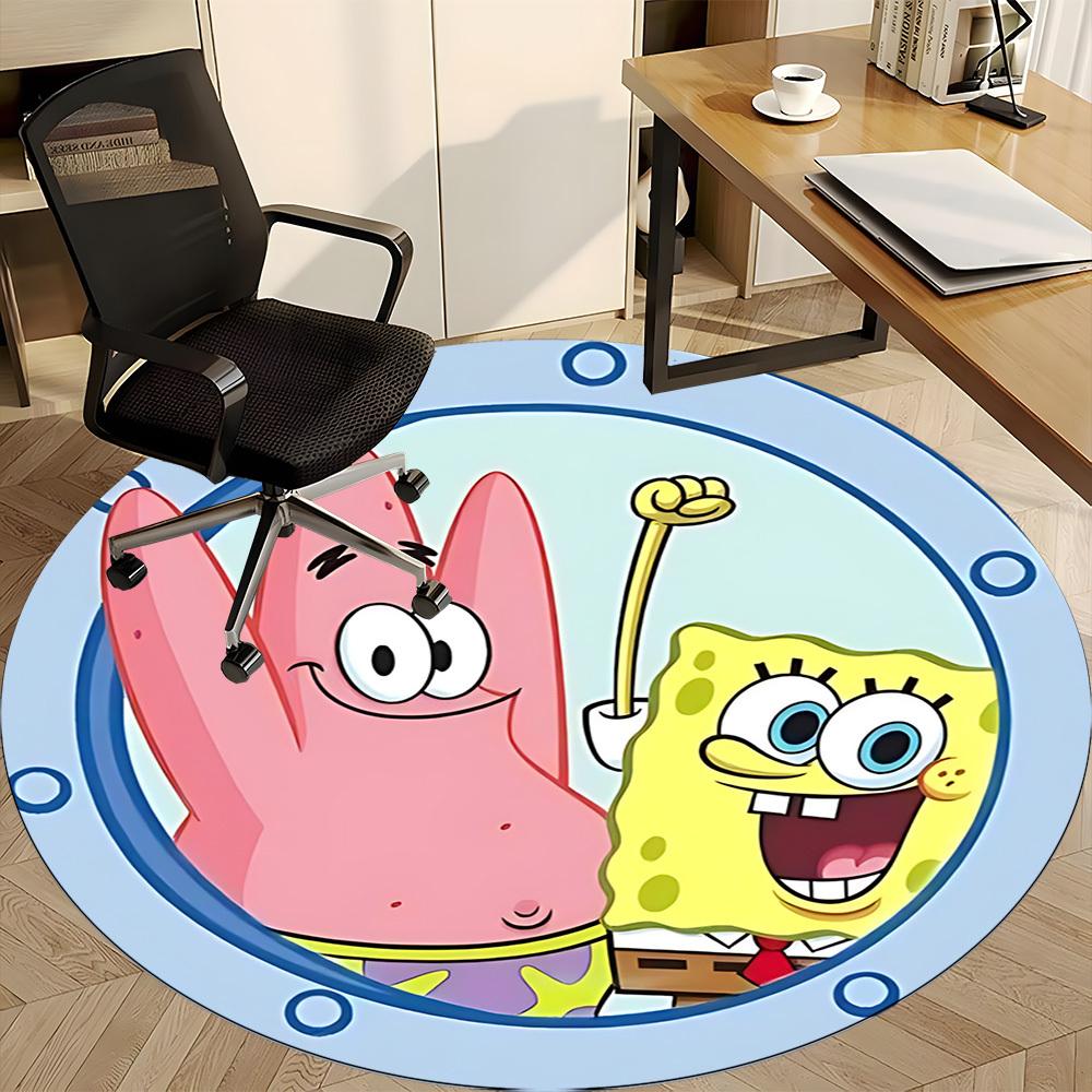 1pcSpongeBob Patrick Office Round Area Rug, Indoor Mat Suitable For Office, Bedroom Living Room Home Decor, Room Deco,  Offic a0928114