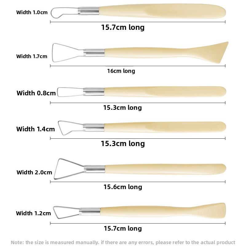 Töpfertonschaber Kunststoff 6-teiliges Set Kunstbedarf Skulptur Modellierwerkzeuge Weiche Tonkunstbedarf