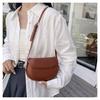 New Fashion Saddle Bag for Women Simple Style Faux Leather Shoulder Crossbody Purse Casual Commute Handbag