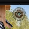 10-Inch 2D Kinetic Metal Wind Spinner – Artistic Eye Design Wall Decor, 360° Rotating Hook for Indoor/Outdoor Use
