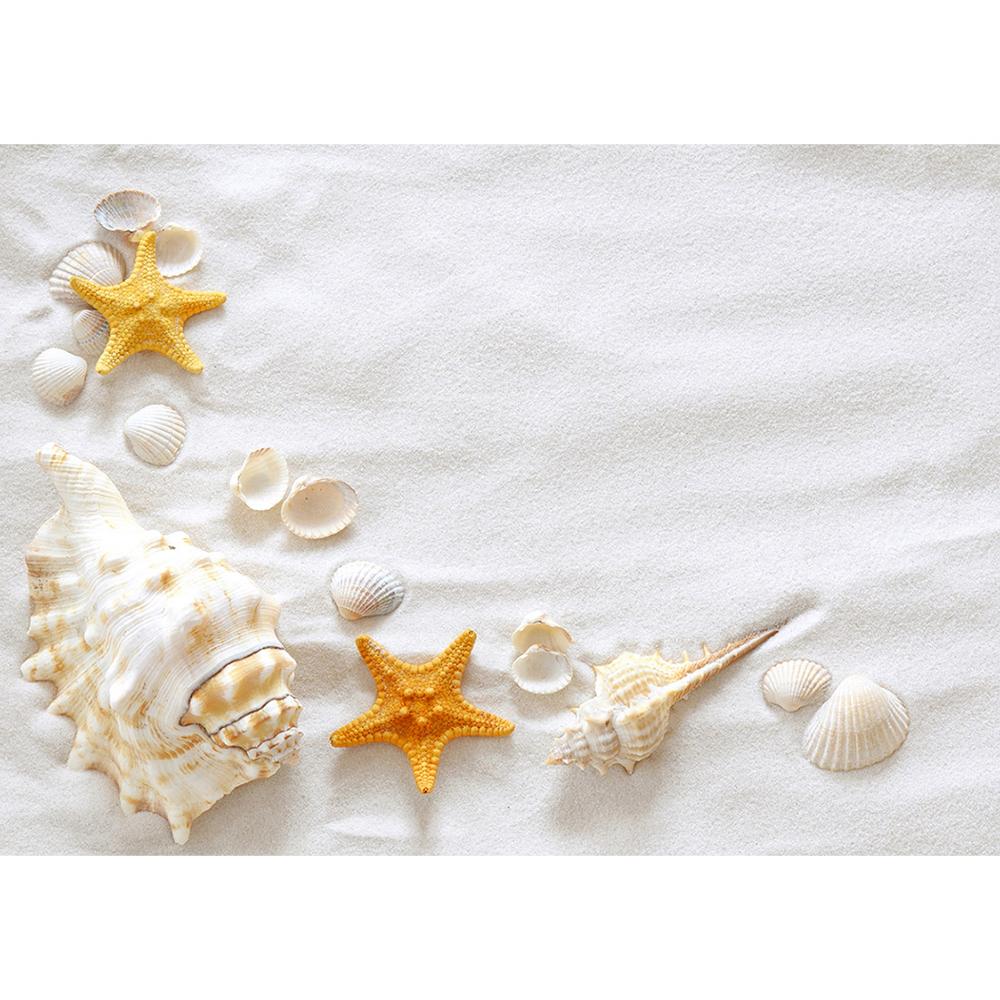 Strandsand Seestern Muschel Muschel Fotografie Hintergründe Vinyl Tuch Kulisse Fotostudio für Kinder Babyparty Photophone