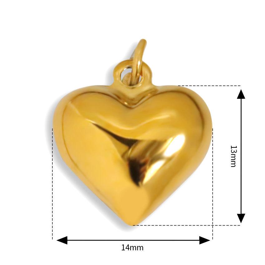 Простой ветер Много спецификаций Трехмерный Глянцевый Любовь Персиковое Сердце Подвеска Украшения Ожерелье Серьги 18K