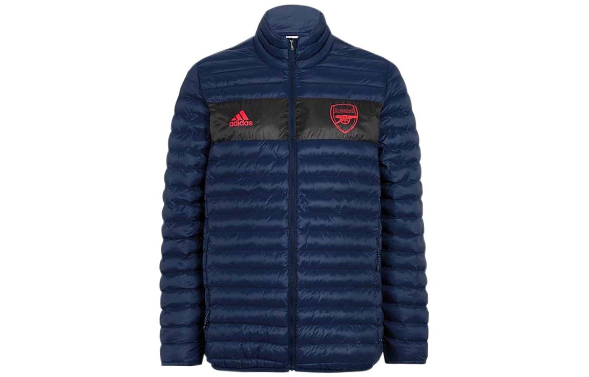Adidas Puffer Jackets Men s Navy Blue Stand Collar Moderate Puffer Jacket EH5624 S