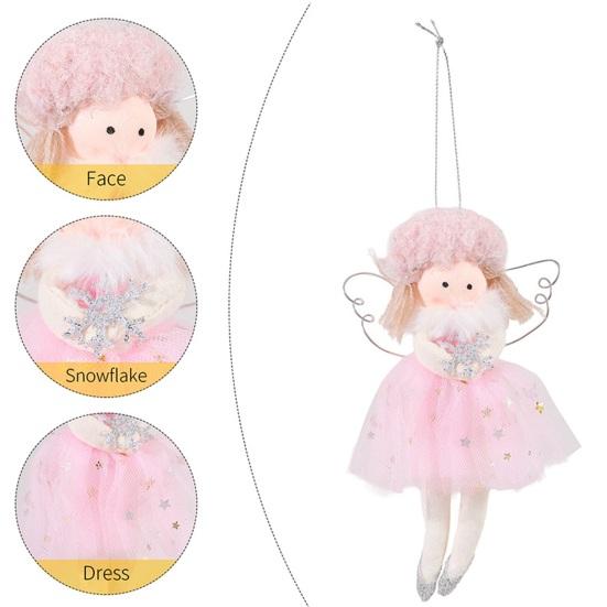Mini Christmas Angel Doll Ornaments Christmas Tree Plush Angel Pendant for Xmas Birthday Thanksgiving Wedding Valentine's Day Decoration