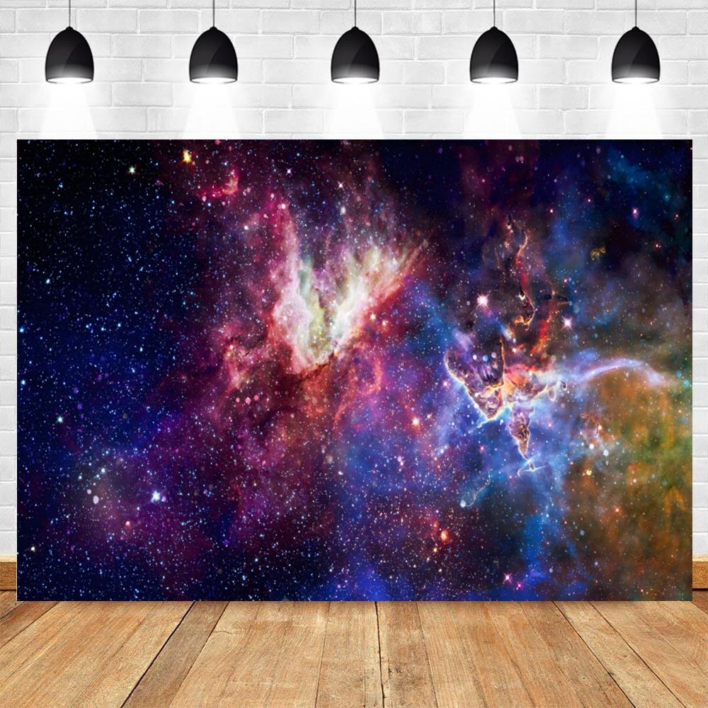 Cosmic Galaxy Backdrop Starry Sky Milky Way Stars Universe Space Theme Photo Background Baby Shower Birthday Party Decor Banner