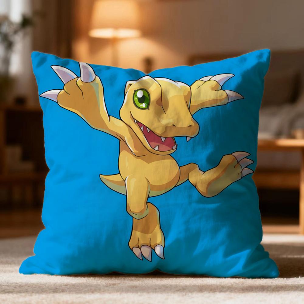 Hot DDigimones Cushion Cover Soft Washable Pillow Case Multi-Scene for Couch Bed Travel Office Use