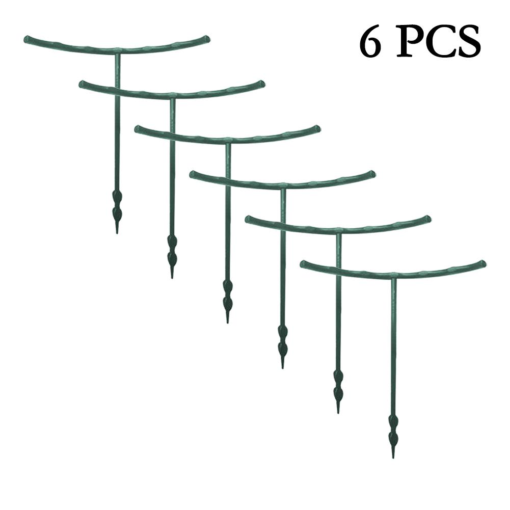 6pcs Plastic Plant Support Piles Smart Half Round Design Fixed Rod  Indoor Flower Plant Vine Climbing Bracket Home Garden Decor