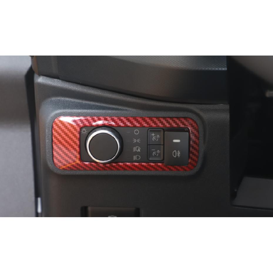 Red Carbon Fiber Head Light Switch Cover Trim Accessories for Ford Bronco +