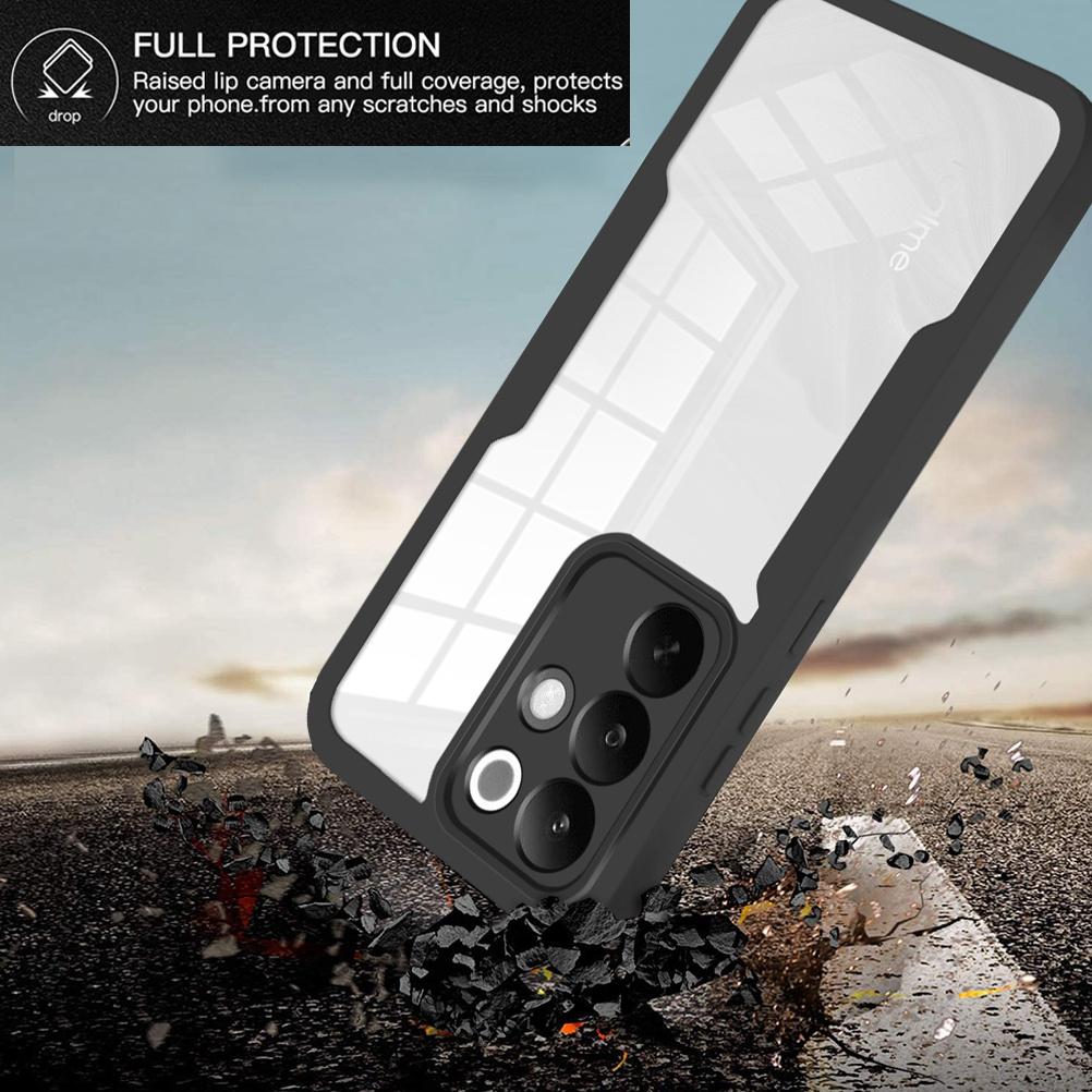 For Realme C85 Pro 4G Case Acrylic + TPU Clear Phone Cover with PET Screen Film