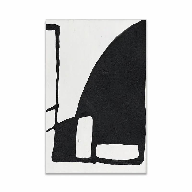 

Скандинавский Минимализм Настенное Искусство Современная Черно-Белая Абстрактная Масляная Живопись Постер Принт Украшение для Дома Спальни Гостиной 8X12inch 20x30cm