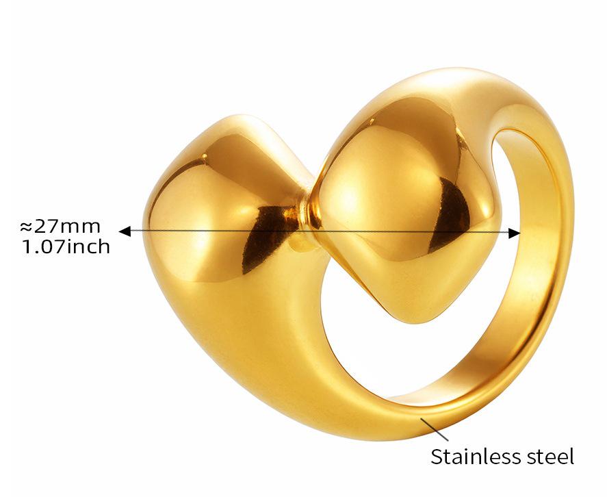 Europäischer & Amerikanischer Stil 18K Edelstahl Tropfglasur Ringe – Unregelmäßig, Kreativ, Nicht verblassender Schmuck.