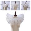 Layered Ruffled Mesh Neck Ruff Renaissance Victorian Metallic Foil Tulle Faux Collar Shawl Choker for Themed Parties