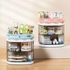 Stationery Box Multiple Grids Drawer Design Rotating Access Top Shelf Weight Capacity Transparent Visible Pen Organizer Desktop Supply