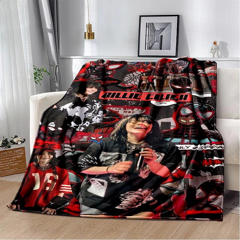 3D Hit Me Hard and Soft Billie Eilish Zpěvačka Měkká flanelová deka na postel, ložnici, pohovku, piknik, přehoz na přikrytí, dárek pro děti