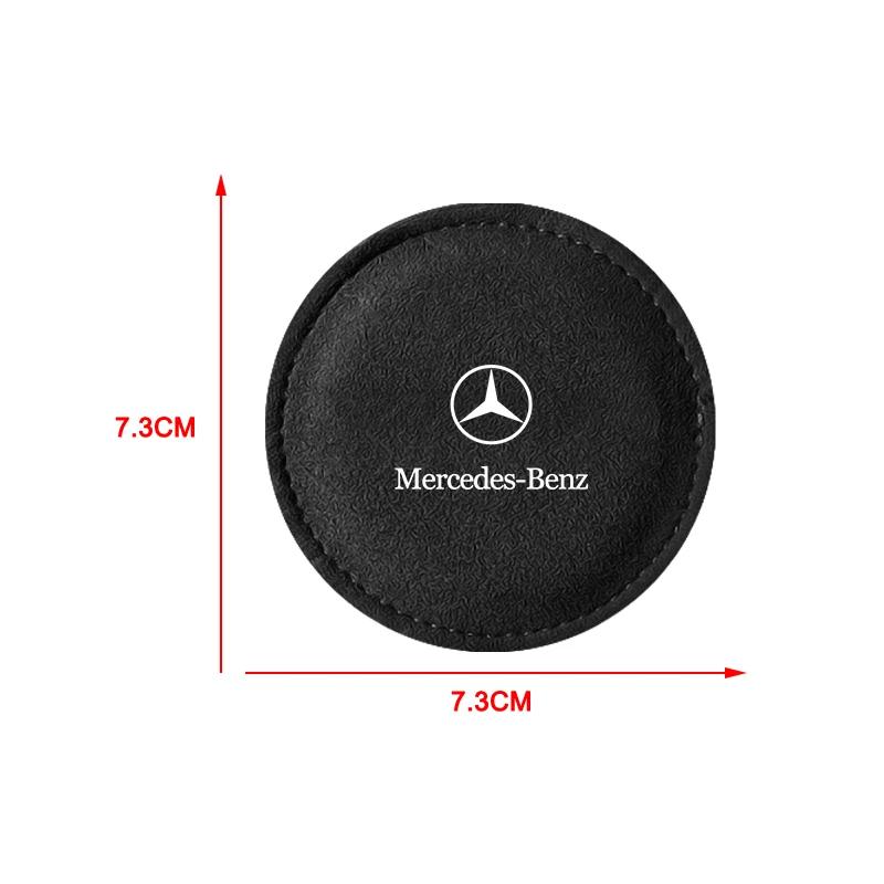 FA9Car Cup Holder Pad PU Leather Slot Non-slip Coaster Mat Car Accessories Stickers For Mercedes Benz C63 W117 Cla45 W205 W212 E63