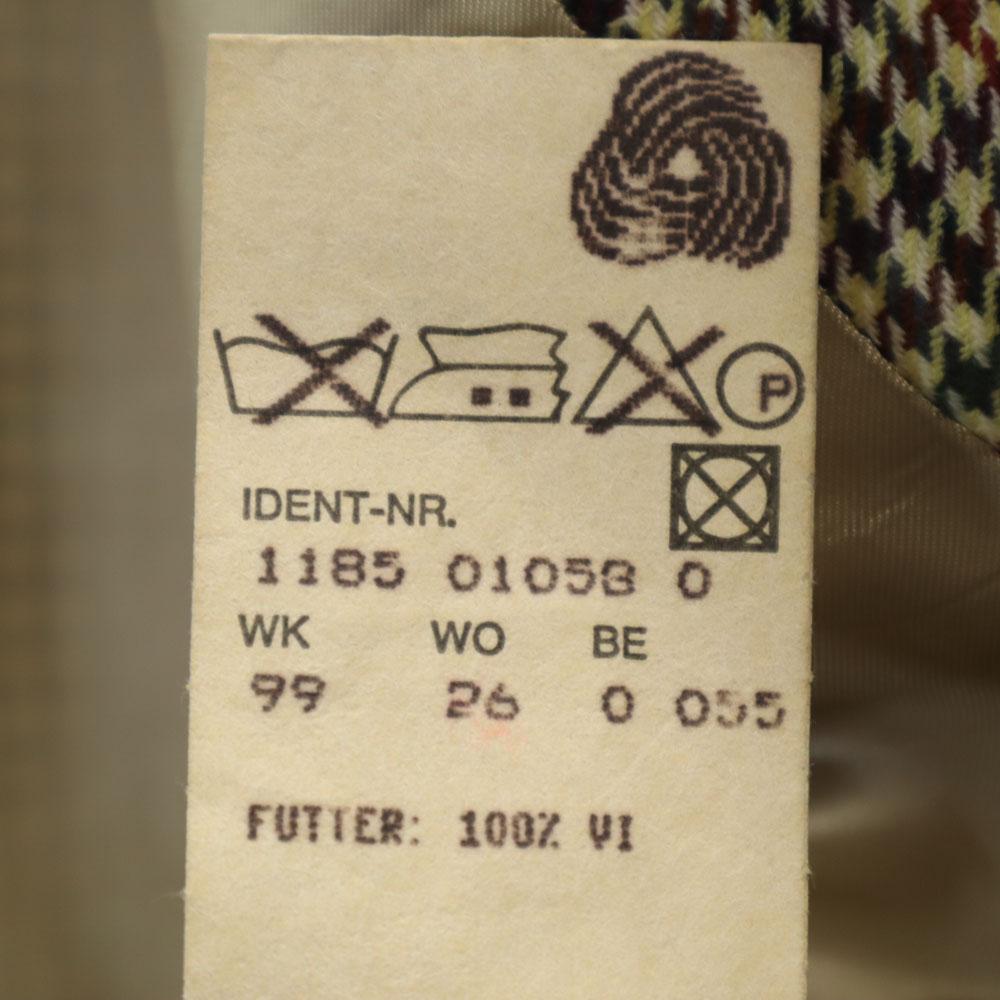 Hugo Boss Wool Blend Houndstooth Pattern Tailored Jacket 46 Beige Men's Used