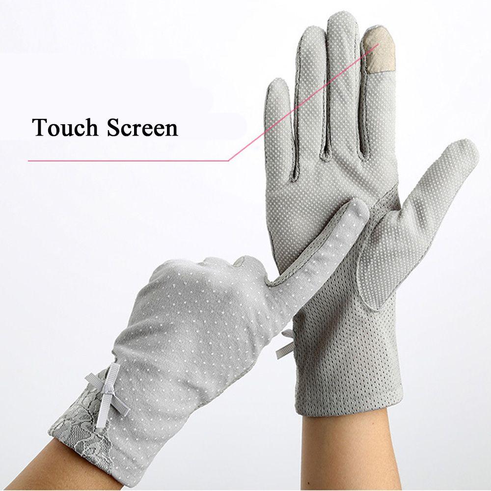 Women Lady Anti Uv Slip Resistant Stretch Driving Glove  Lace Gloves Sunscreen Gloves