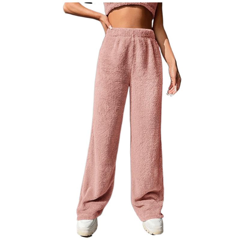 

Однотонні плюшеві повсякденні штани Вільні термоштани XXL