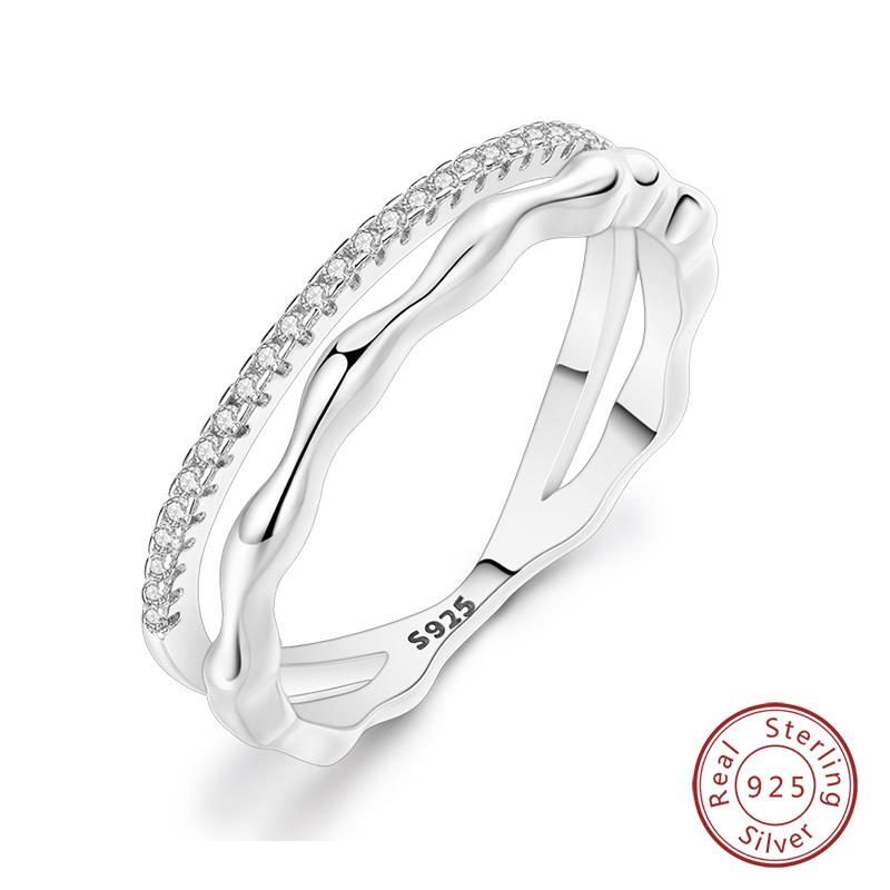 925 Silver Heart Shaped Infinite Minimalist Rings Hollow Celtic Knot Rings For Women Elegant Engagement Wedding Jewelry