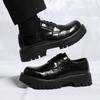 Fashion Men Dress Shoes Thick Soled Leather Shoes Lace Up Business Men Shoes Platform Oxford Shoes Moccasin Casual Shoes Big Size 38-48